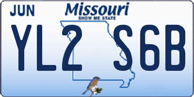 MO license plate YL2S6B