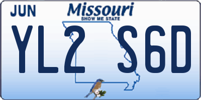 MO license plate YL2S6D