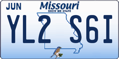 MO license plate YL2S6I
