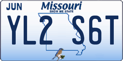 MO license plate YL2S6T