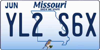 MO license plate YL2S6X