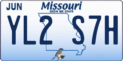 MO license plate YL2S7H
