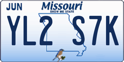 MO license plate YL2S7K