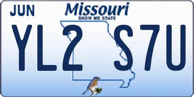 MO license plate YL2S7U