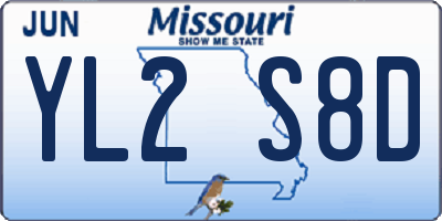 MO license plate YL2S8D