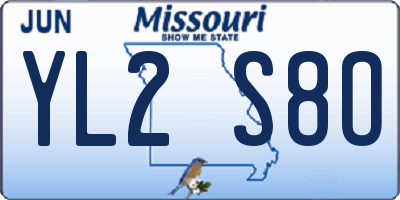 MO license plate YL2S8O