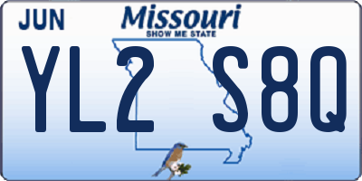 MO license plate YL2S8Q