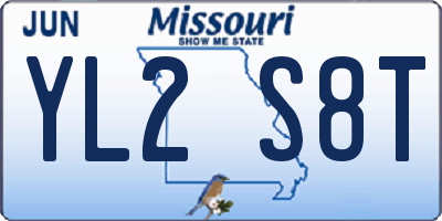 MO license plate YL2S8T
