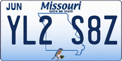 MO license plate YL2S8Z