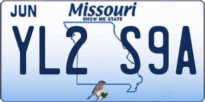 MO license plate YL2S9A