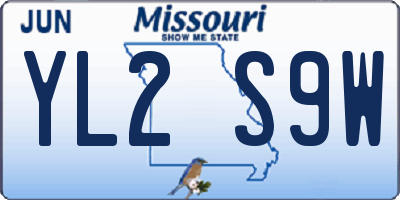 MO license plate YL2S9W