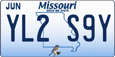 MO license plate YL2S9Y