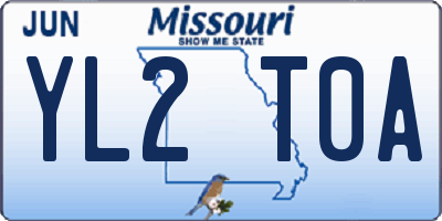 MO license plate YL2T0A