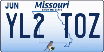 MO license plate YL2T0Z