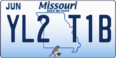 MO license plate YL2T1B