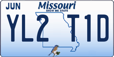 MO license plate YL2T1D