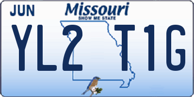 MO license plate YL2T1G