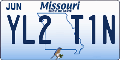 MO license plate YL2T1N