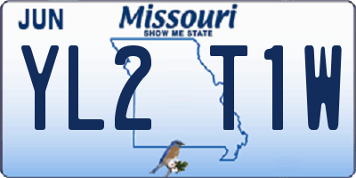 MO license plate YL2T1W