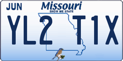 MO license plate YL2T1X