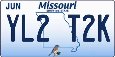MO license plate YL2T2K