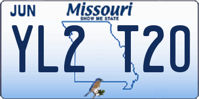 MO license plate YL2T2O