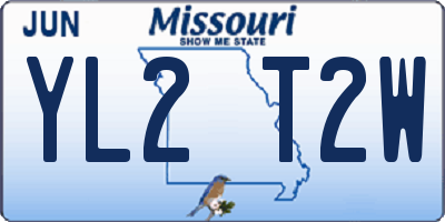 MO license plate YL2T2W
