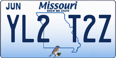 MO license plate YL2T2Z