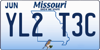 MO license plate YL2T3C