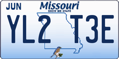MO license plate YL2T3E