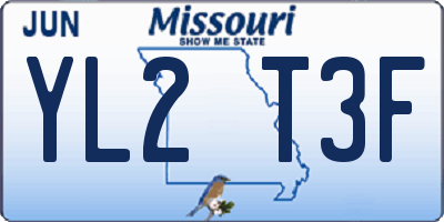 MO license plate YL2T3F