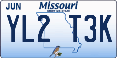 MO license plate YL2T3K
