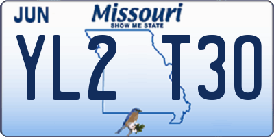 MO license plate YL2T3O