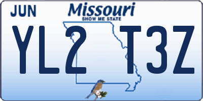 MO license plate YL2T3Z