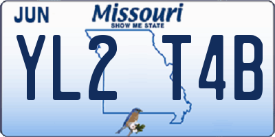 MO license plate YL2T4B