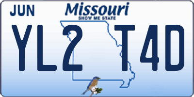 MO license plate YL2T4D