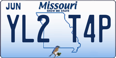 MO license plate YL2T4P
