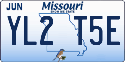 MO license plate YL2T5E