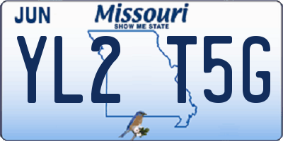MO license plate YL2T5G