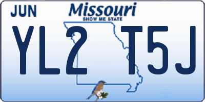 MO license plate YL2T5J
