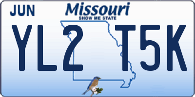 MO license plate YL2T5K