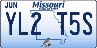 MO license plate YL2T5S