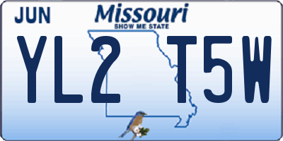 MO license plate YL2T5W