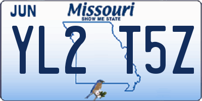 MO license plate YL2T5Z