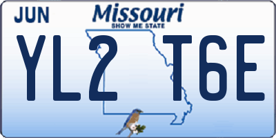MO license plate YL2T6E