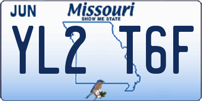 MO license plate YL2T6F