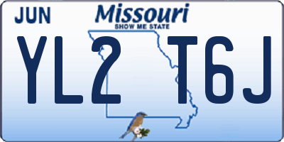 MO license plate YL2T6J
