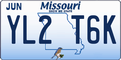 MO license plate YL2T6K