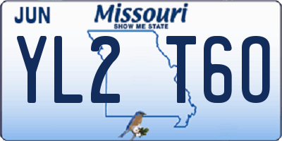 MO license plate YL2T6O