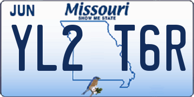 MO license plate YL2T6R